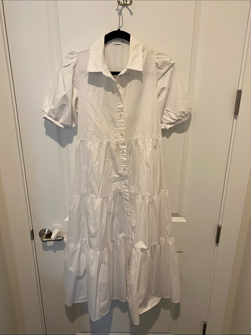 DISSH White Collared Button-Front Dress